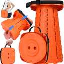 Fishboy Upgraded Square Collapsible Stool, 400lbs Max Weight, Lightweight But Sturdy, Portable Retractable Folding Telescoping Foldable Camping Stool for Adults Outdoor Fishing Hiking Travel BBQ (Square All Orange)