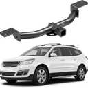 Class 3 Trailer Hitch Compatible with 2009-2017 Chevrolet Traverse, 2007-2017 GMC Acadia, 2008-2017 Buick Enclave, 2 inch Rear Tow Hitch Receiver, Black Powder Coated Alloy Carbon Steel