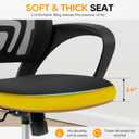 BestOffice | Ergonomic Office Chair | Mid-Back Swivel Desk Chair | Breathable Backrest & Lumbar Support | Adjustable Height | Sponge Seat | Rolling Wheels | Dark Black | for Adults & Women, 18 inches x 18 inches x 38 inches