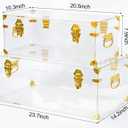 Vixdonos Acrylic Storage Chest Decorative Trunk Set of 2 Keepsake Box College Dorm Organizer with Hardware Hasps and Handle for Home Deocr,23.7X14.2X9.5 Inches,Clear