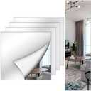 Wall Mirror Full Length, 12X14 Inch Unbreakable Tiles for Bedroom Home Gym Door, Acrylic Full Body Shatterproof Stickers for Walls, Sheets (4pcs)