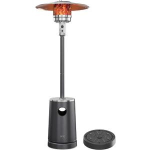 EAST OAK 50,000 BTU Patio Heater with Sand Box, Table Design, Double-Layer Stainless Steel Burner, Wheels, Triple Protection System, Outdoor Heater for Home and Residential, Polar Night (Black)