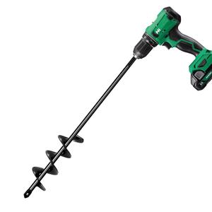 Garden Auger Drill Bit for Planting 2x14.5, Spiral Ground Auger Drill for 3/8" Hex Drive Drill, Bulb and Flower Planter Tool (Black)
