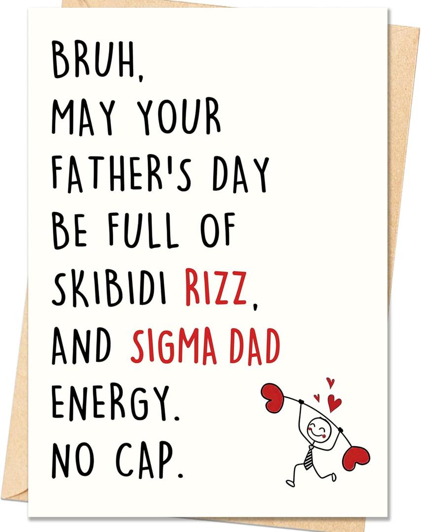 3 x IDU Fathers Day Card, Funny Fathers Day Card Gifts Decorations for Dad