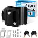 Kohree Upgraded RV Door Lock Replacement with Paddle Deadbolt, 100% Zinc Alloy, Camper Door Handle Latch, RV Enclosed Travel Trailer Entry Door Lock with Keys for Camper Horse Trailer Cargo, Black