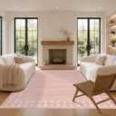 OHWPEAT Pink 6x9 Rugs for Living Room, Washable Area Rug for Girls Bedroom