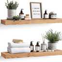 36x8x1.6 inch Floating Shelves Set of 2 Solid Wood Rustic Oak Wall Mounted Shelf for Kitchen, Bathroom, Living Room