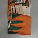 Ruelvth Stall Shower Curtain, Mid Century Boho Sun Small Shower Curtain for Bathroom Waterproof Abstract Leaves Orange and Beige Shower Curtain Set with Hooks, 36x72 Inch