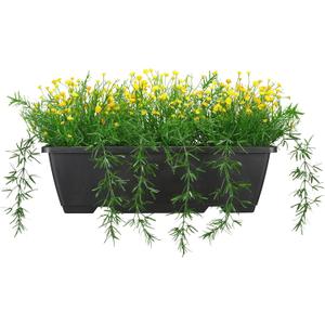 Artificial Baby Breath Fake Plants Indoor for Farmhouse Home Decor, Fake Potted Plants in Plastic Rectangular Pots for Table Centerpiece for Bathroom Office Living Room Shelf Laundry Decor, Yellow