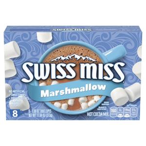 Swiss Miss Chocolate Hot Cocoa Mix With Marshmallows, Hot Cocoa Bar Supplies, 1.38 oz., 8-Count Envelopes