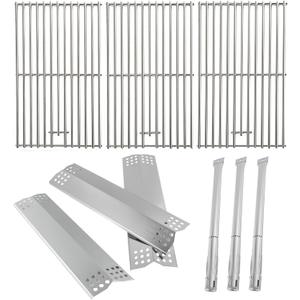 Grill Parts for Kitchen Aid 3-Burner Grill 720-0953, 720-0953A, 720-0953B, 730-0953A, 730-0953B, Stainless Steel Cooking Grate, Grill Burner Tube and Heat Plate for Kitchenaid Grill Replacement Parts