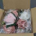 NUPTIO Flower Ball Arrangement Bouquet - 2 Pcs 9.5 inch Diameter Dusty Rose Fake Flowers Roses Balls for Centerpieces Tables - Artificial Rose Arrangements for Wedding Centerpiece Table Decorations