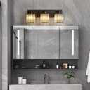 Modern Bathroom Vanity Light 3-Lights Modern Black Crystal Wall Light Bathroom Vanity Light Fixtures