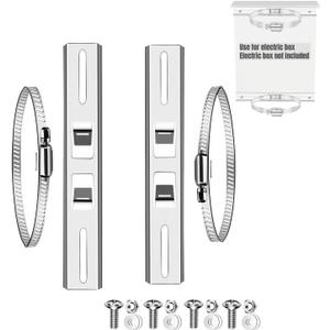 2X Cross Arm Pole Mounting Kits,Stainless Steel CCTV Camera Stand Waterproof Box Fixture with Adjustable 1.97"-7.87" Clamps for Surveillance Camera Electrical LED Strips Box