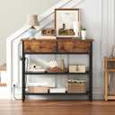 HOOBRO 29.5" Narrow Console Table with Power Outlet, Small Entryway Table