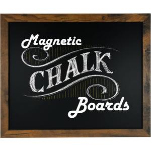 Loddie Doddie Magnetic Chalkboard for Kitchen & Wall Decor - 18" x 22" Rustic Frame - Hanging Magnetic Blackboard