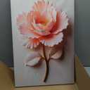 Framed 3D Peach Peony Floral Canvas Wall Art plant Wall Decor pictures Elegant Flower Poster Prints for Living Room Bedroom Bathroom Modern Home Decoration