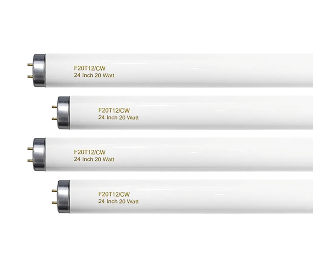 24 Inch T12 Fluorescent Tube Light Bulb 20 Watt Cool White, F20T12/CW 4100K Replacement for F20T12/CW/ALTO, F20T12/CW/ECO, F20T12/SP41/ECO G13 Base 1200 Lumens 4 Counts