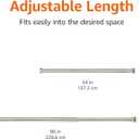 Amazon Basics No Drilling Spring Tension Curtain Rod, Adjustable Length 54-90" Width, Classic Finial, Nickel
