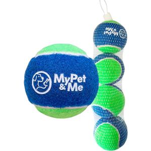 2 x My Pet & Me - Dog Tennis Balls - 2.5-Inch | Soft, Lightweight Balls for Fetch, Teething & Moderate Play | Indoor & Outdoor Dog Toys for Puppies & Small to Medium Dogs (4 Pack)