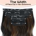 Vigorous Clip in Hair Extensions Black&Dark mix light brown Hair Extensions Clip ins 4PCS Thick Synthetic Wavy hair for Women