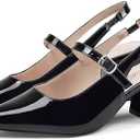 GENSHUO Women’s Slingback Chunky Heels 2.36 Inch Closed Pointed Toe Mary Jane Pumps Low Block Heels for Women Classic Comfort Party Daily Office Shoes 
Size 8.5