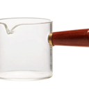 Small milk jug,Creamer Jug,Churn Jug,Gravy Boats Milk Jug Honey Sauce Juice Boat Glass Plate Sauce Boat with Handle Can Be Used for Creamer and Broth(200ml) Milk Cream Jug