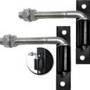 2 Pack Steel J-Bolt Hinge with Plate,Heavy-Duty Welded Hingefor Doors Gates,Heavy-Duty Driveway Gates for Welding on Larger Iron or Steel Gates(Silver,A-5/8)