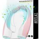 AI Neck Fan, 4 Speeds Adjustable Portable Personal Fan Rechargeable, 4000 mAh Battery Faster Cooling Wearable Fan, Ultra Quiet for Home, Office, Travel, Outdoor - PInk