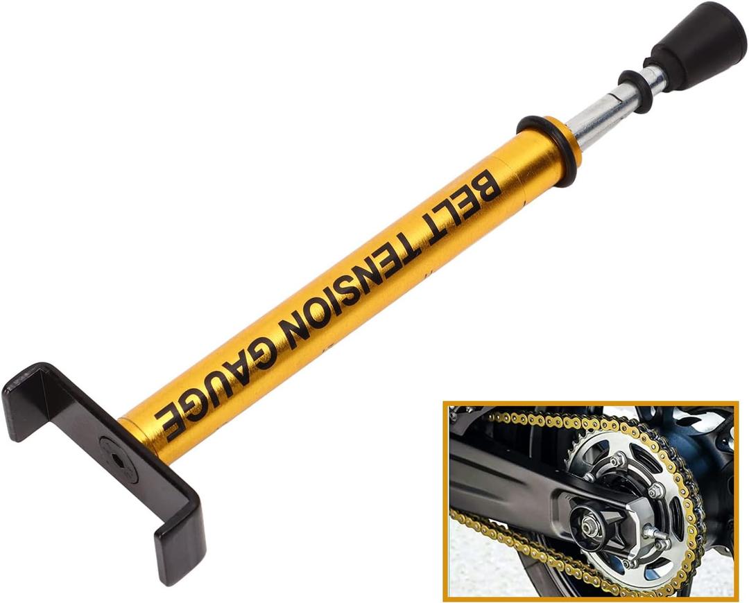 Belt Tension In Gauge, Belt Gauge Tool, Adjustable 10 Pounds, with L Shaped Pad, Motorcycle Belt Tension Tool