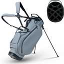 UniHimal Premier 14-Way Golf Stand Bag, Lightweight Leather Golf Bag for Men with Waterproof Design, Multiple Pockets, Dual Strap and Rain Cover Hood