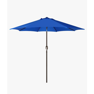Blissun 9' Outdoor Patio Umbrella, Outdoor Table Umbrella, Yard Umbrella, Market Umbrella with 8 Sturdy Ribs, Push Button Tilt and Crank, Blue