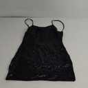 Women Latex Dress Sleeveless V-Neck Clubwear Party Backless Leather Lingerie (Large, Black)