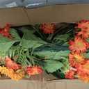 Artificial Fall Mum Flowers for Outdoor, Faux Chrysanthemum Bushes UV Resistant, Waterproof Floral Arrangements, Fake Autumn Daisy Flowers for Front Door Patio Garden Yard Planter Home Decor, Orange