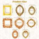 8 Pcs Mini Vintage Frames, Mini Gold Picture Frames Small Antique Photo Frame Ornaments for DIY Jewelry Display Christmas Wedding Holiday Party Home Hotel Decor