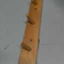 Hickory Wood Coat Rack Wall Mount 12 inches, Wooden Coat Hooks with 3 Hooks Coat Hanger for Hanging Hat Jacket Purse, Wall Hooks for Entryway, Bathroom, Bedroom, Natural