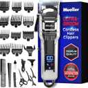 Mueller Ultragroom Hair Clipper & Trimmer, Professional Colored Haircutting Kit, designed for both Men and Women, 12 Guide Combs, Trimmer for Hair, Beards, Head, Body, and Face