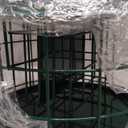 Kingsyard Tube Squirrel Proof Bird Feeders for Outdoor Hanging, Metal Caged Bird Feeder with Rain Proof Covered for Wild birds Finches Bluebird, 4 Feeding Ports, Green