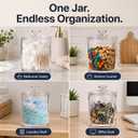 ForPro Clear Acrylic Apothecary Jar with Lid, 60 Oz Shatterproof Bathroom Vanity Organizer, Cotton Ball Holder, Qtip Storage Container Canister for Kitchen, Laundry, Office Decor, 7.75" x 5"