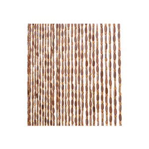 FlavorThings 52 Strands Brown Wood and Bamboo Beaded Curtain for Doorway Room Divider 36inch x 79inch，Bamboo and Wooden Doorway Beads-Boho Bohemian Curtain (Coffee)