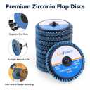 LotFancy 3 Inch Flap Disc, 24PCS 40 60 80 120 Grit Assorted Grinding Wheels, Roll Lock Sanding Disc, High Density Zirconia Grinding Disc, Flat Type 27