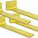 Floating Shelf Brackets 6 inch 4 Pack L Brackets for Shelves Black Metal Heavy Duty Shelf Bracket for DIY Decorative with Mounting Hardware