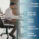 Seat Cusion, Relief Pressure Memory Foam Cusion for Office Chairs & Car Seat, Ergonomic Design Seat Cusion for Tailbone Pain Relief, Sciatica & Back Support (Grey, Cusion)