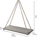 3 x 17 x 5 inch Wall Hanging Floating Shelves, Distressed Wood Farmhouse Organizer, Rustic Home Décor for Living Room Bathroom Bedroom Kitchen Apartment, Set of 3, Grey
