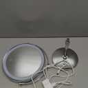 Makeup Mirror with Lights, 1x/20x 360 Rotation Vanity Mirror, Brightness Adjustable Lighted Makeup Mirror with Magnification, 5000 mAh Rechargeable Double Sided Mirror with 3 Colors, Gift for Women (Chrome)