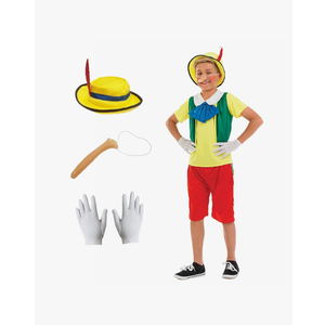 fun shack Puppet Costume for Kids, Fairytale Costumes for Boys, Puppet Costume for Girls Boys, Long Nose Costume Size S