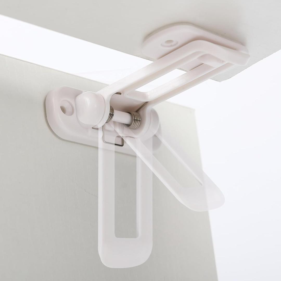 11 Pack Upgraded Drawer Locks Baby Proofing -Invisible Foldable Baby Proofing Cabinet locks, Compatible with Most Cabinets/Drawers and Overhanging Countertops, Easy Installation/No Need for Drilling