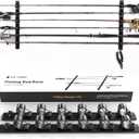 OJYDOIIIY Wall Mount Fishing Rod Holders,Horizontal/Ceiling Fishing Pole Storage Rack for Garage (1 Pack, 6 Rods)