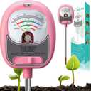 HSLGOVE 4-in-1 Moisture Meter for PlantsSoil Test Kit  Soil Moisture Meter, pH, Fertility & Sun-Light, Large Dial Soil Tester for Indoor & Outdoor Gardening, Lawn, Farm Baby Pink
