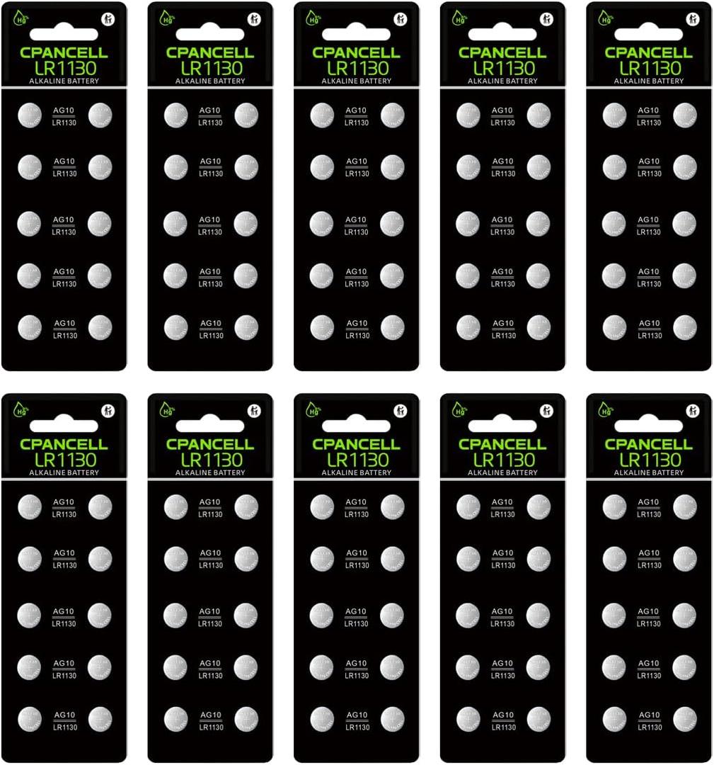 LR1130 AG10 Batteries, High Capacity L1131 SG10 389 189 1.5V Button Coin Cell Batteries (100 Count)